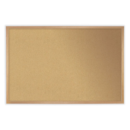 Ghent Natural Cork Bulletin Board with Frame, 120.5 x 48.5, Tan Surface, Oak Frame, Ships in 7-10 Business Days