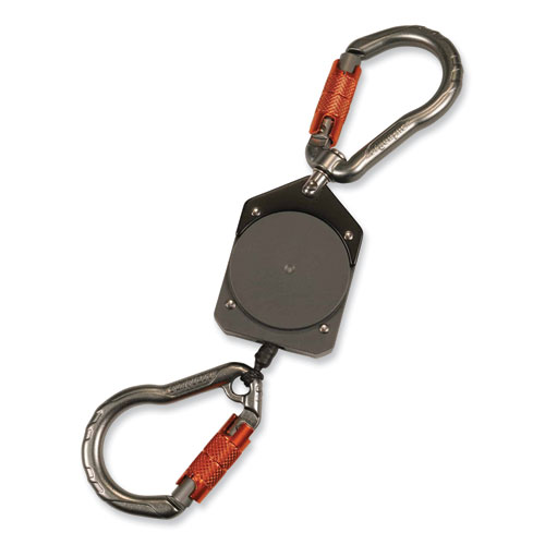 Squids 3003 Retractable Lanyard with Two Carabiners, 2 lb Max Working Capacity, 8" to 48", Gray, Ships in 1-3 Business Days