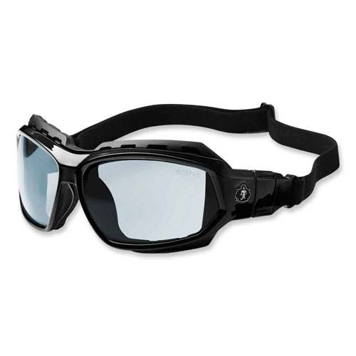 Skullerz Loki Safety Glasses/Goggles, Black Nylon Impact Frame, AntiFog Indr/Outdr Polycarb Lens, Ships in 1-3 Business Days