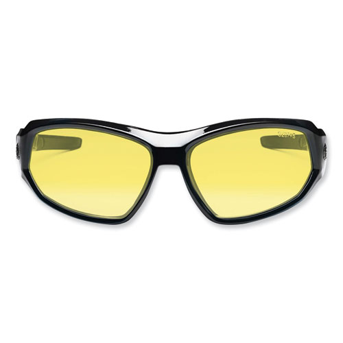 Skullerz Loki Safety Glasses/Goggles, Black Nylon Impact Frame, Yellow Polycarbonate Lens, Ships in 1-3 Business Days