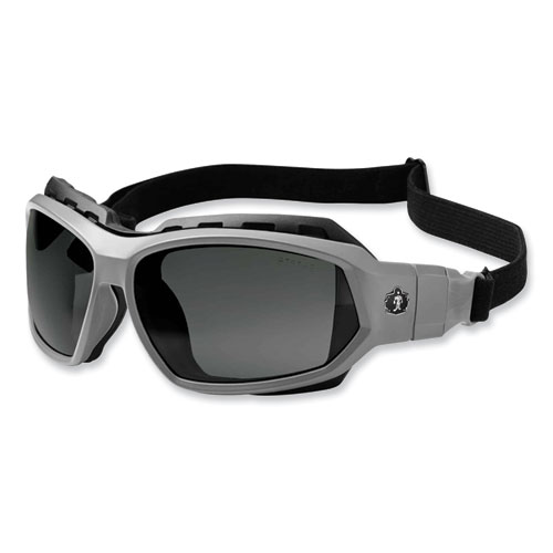 Skullerz Loki Safety Glasses/Goggles, Matte Gray Nylon Impact Frame, Polarized Smoke Polycarb Lens,Ships in 1-3 Business Days