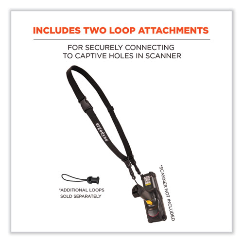 Squids 3134 Barcode Scanner Lanyard Sling, 28" to 66" Long, Black, Ships in 1-3 Business Days