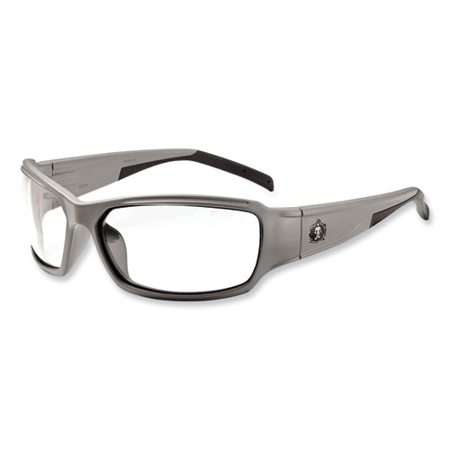 Image of Ergodyne® Skullerz Thor Safety Glasses, Matte Gray Nylon Impact Frame, Anti-Fog Clear Polycarbonate Lens, Ships In 1-3 Business Days