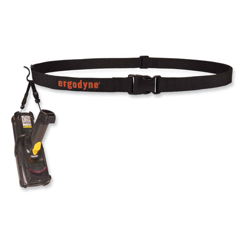 Image of Ergodyne® Squids 3135 Barcode Scanner Belt With Hook + Adaptor Strap, Large: 48" To 80" Long, Black, Ships In 1-3 Business Days