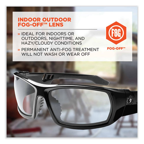 Image of Ergodyne® Skullerz Odin Safety Glasses, Black Nylon Impact Frame, Anti-Fog Indoor/Outdoor Lens , Ships In 1-3 Business Days