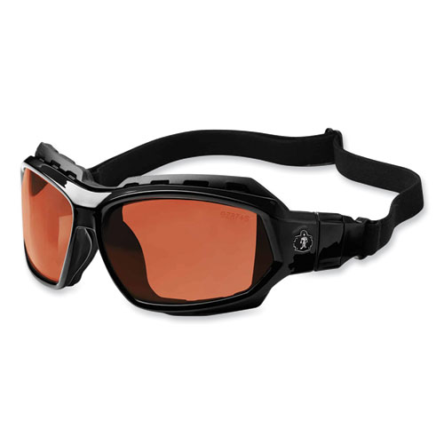 Image of Ergodyne® Skullerz Loki Safety Glasses/Goggles, Black Nylon Impact Frame, Polarized Copper Polycarb Lens, Ships In 1-3 Business Days