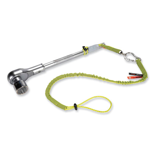 Squids 3100 Lanyard w/Aluminum Carabiner + Cinch-Loop, 10 lb Max Work Capacity, 35" to 45", Lime, Ships in 1-3 Business Days