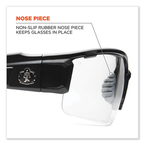 Skullerz Dagr Safety Glasses, Black Nylon Impact Frame, Anti-Fog Clear Polycarbonate Lens, Ships in 1-3 Business Days