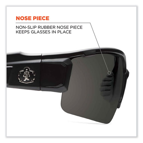 Skullerz Dagr Safety Glasses, Black Nylon Impact Frame, Anti-Fog Smoke Polycarbonate Lens, Ships in 1-3 Business Days