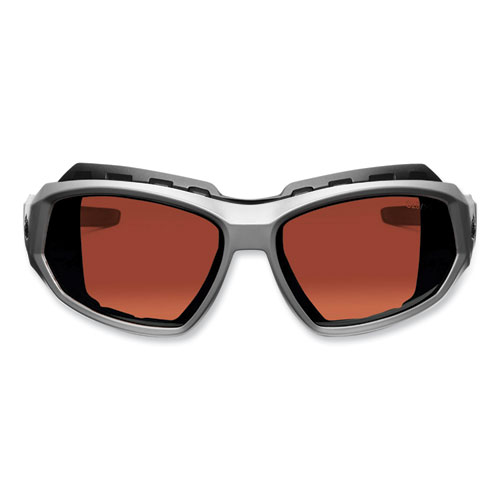 Skullerz Loki Safety Glasses/Goggles, Gray Nylon Impact Frame, Polarized Copper Polycarb Lens, Ships in 1-3 Business Days