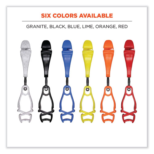 Image of Ergodyne® Squids 3420 Dual Clip Swivel Glove Clip Holder, 1 X 0.6 X 5.5, Acetal Copolymer, Orange, 100/Pack, Ships In 1-3 Business Days