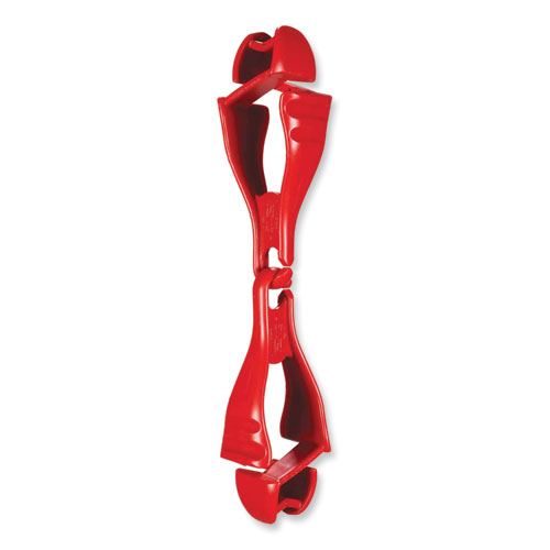 Squids 3400 Dual Clip Glove Clip Holder, 1 x 1 x 6.5, Acetal Copolymer, Red, Ships in 1-3 Business Days