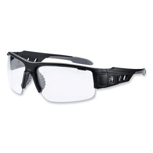 Ergodyne® Skullerz Dagr Safety Glasses, Matte Black Nylon Impact Frame, Anti-Fog Clear Polycarbonate Lens, Ships In 1-3 Business Days
