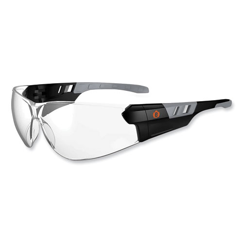 Skullerz Saga Frameless Safety Glasses, Black Nylon Impact Frame, Anti-Fog Clear Polycarb Lens, Ships in 1-3 Business Days