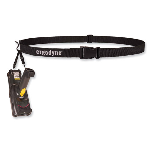 Image of Ergodyne® Squids 3135 Barcode Scanner Belt With Hook + Adaptor Strap, Small: 29" To 53" Long, Black, Ships In 1-3 Business Days