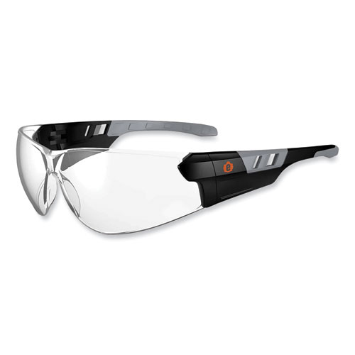 ergodyne® Skullerz Saga Frameless Safety Glasses, Black Nylon Impact Frame, Anti-Fog Clear Polycarb Lens, Ships in 1-3 Business Days