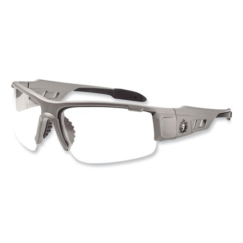 Ergodyne® Skullerz Dagr Safety Glasses, Matte Gray Nylon Impact Frame, Anti-Fog Clear Polycarbonate Lens, Ships In 1-3 Business Days