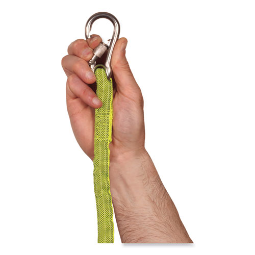 Squids 3101 Lanyard w/Stainless Steel Carabiner+Cinch-Loop, 15 lb Max Work Cap, 35" to 45", Lime, Ships in 1-3 Business Days