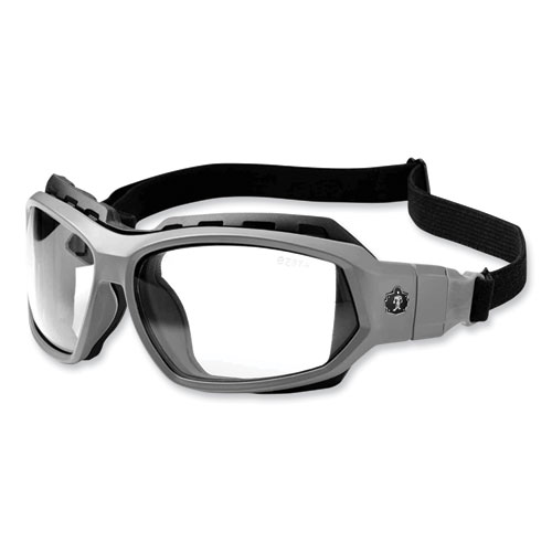 Skullerz Loki Safety Glasses/Goggles, Matte Gray Nylon Impact Frame, Anti-Fog Clear Polycarb Lens, Ships in 1-3 Business Days