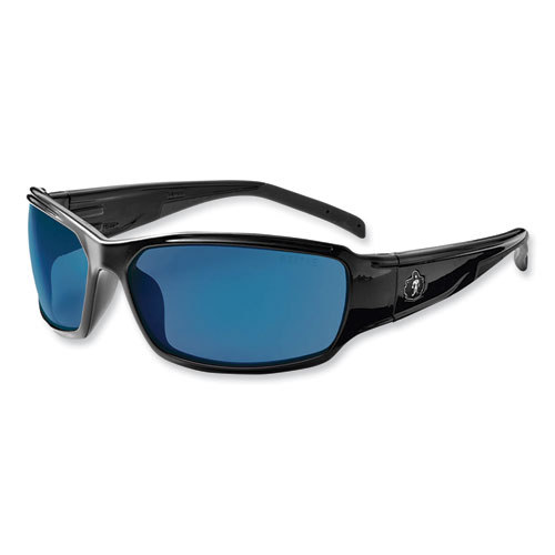 Ergodyne® Skullerz Thor Safety Glasses, Black Nylon Impact Frame, Blue Mirror Polycarbonate Lens, Ships In 1-3 Business Days