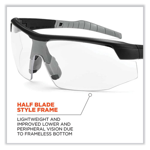 Skullerz Skoll Safety Glasses, Matte Black Nylon Impact Frame, Anti-Fog Clear Polycarbonate Lens, Ships in 1-3 Business Days