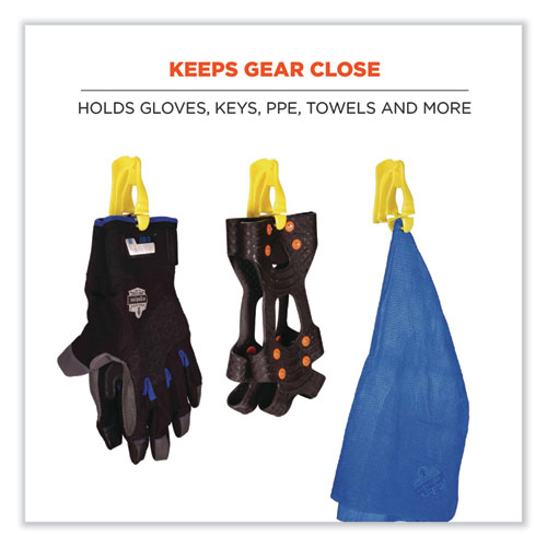 Squids 3405 Belt Clip Glove Clip Holder, 1 x 1 x 6, Acetal Copolymer, Lime, Ships in 1-3 Business Days