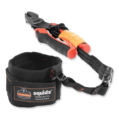 Image of Ergodyne® Squids 3116 Pull-On Wrist Lanyard With Buckle, 3 Lb Max Working Capacity, 7.5" Long, Black, Ships In 1-3 Business Days