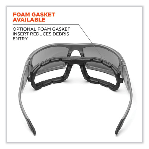 Image of Ergodyne® Skullerz Odin Safety Glasses, Matte Black Nylon Impact Frame, Anti-Fog Clear Polycarbonate Lens, Ships In 1-3 Business Days