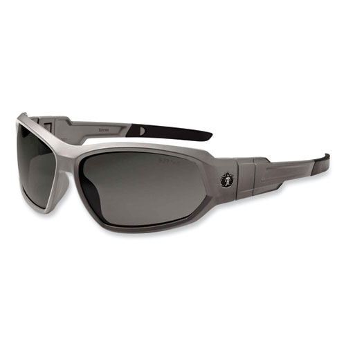 Ergodyne® Skullerz Loki Safety Glasses/Goggles, Matte Gray Nylon Impact Frame, Polarized Smoke Polycarb Lens,Ships In 1-3 Business Days