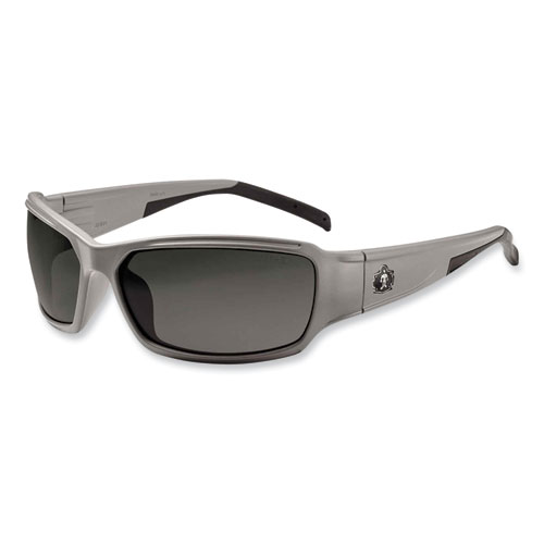 Ergodyne® Skullerz Thor Safety Glasses, Matte Gray Nylon Impact Frame, Smoke Polycarbonate Lens, Ships In 1-3 Business Days