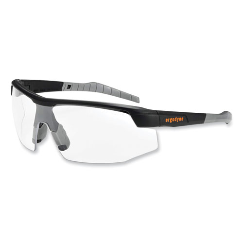 Ergodyne® Skullerz Skoll Safety Glasses, Matte Black Nylon Impact Frame, Clear Polycarbonate Lens, Ships In 1-3 Business Days