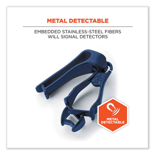 Image of Ergodyne® Squids 3405Md Metal Detectable Belt Clip Glove Clip Holder, 1X1X6, Acetal Copolymer, Deep Blue, Ships In 1-3 Business Days