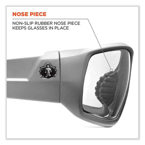 Image of Ergodyne® Skullerz Odin Safety Glasses, White Nylon Impact Frame, Silver Mirror Polycarbonate Lens, Ships In 1-3 Business Days