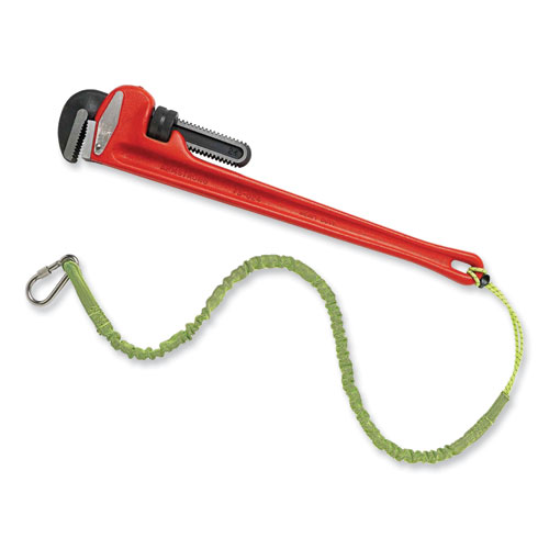Squids 3101 Lanyard w/Stainless Steel Carabiner+Cinch-Loop, 15 lb Max Work Cap, 35" to 45", Lime, Ships in 1-3 Business Days