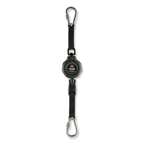 Ergodyne® Squids 3000 Retractable Tool Lanyard With Carabiner Anchor, 1 Lb Working Capacity, 48", Black, Ships In 1-3 Business Days