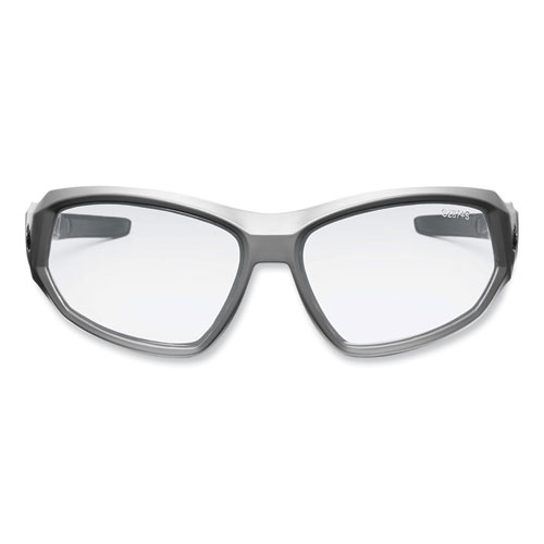 Skullerz Loki Safety Glasses/Goggles, Matte Gray Nylon Impact Frame, Clear Polycarbonate Lens, Ships in 1-3 Business Days