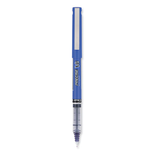 Precise V5 Roller Ball Pen, Stick, Extra-Fine 0.5 mm, Purple Ink, Purple/Clear Barrel, Dozen