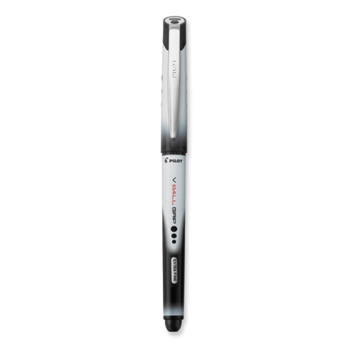 Image of Pilot® Vball Rt Liquid Ink Roller Ball Pen, Retractable, Extra-Fine 0.5 Mm, Black Ink, Black/White Barrel