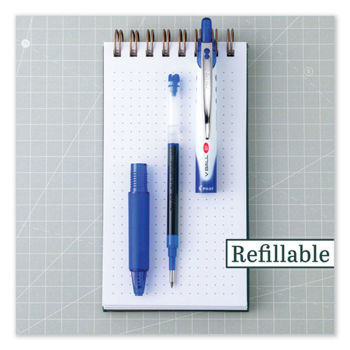 Image of Pilot® Vball Rt Liquid Ink Roller Ball Pen, Retractable, Fine 0.7 Mm, Blue Ink, Blue/White Barrel