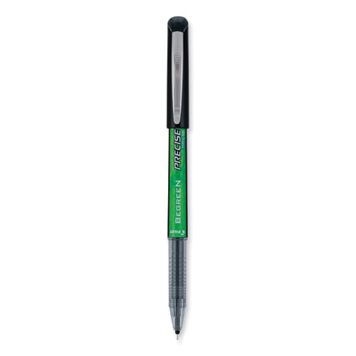 Pilot® Precise V5 Begreen Roller Ball Pen, Stick, Extra-Fine 0.5 Mm, Black Ink, Black Barrel, Dozen