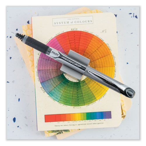 Image of Pilot® Precise Grip Roller Ball Pen, Stick, Extra-Fine 0.5 Mm, Black Ink, Black Barrel