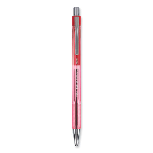 Image of Pilot® Better Ballpoint Pen, Retractable, Medium 1 Mm, Red Ink, Translucent Red Barrel, Dozen