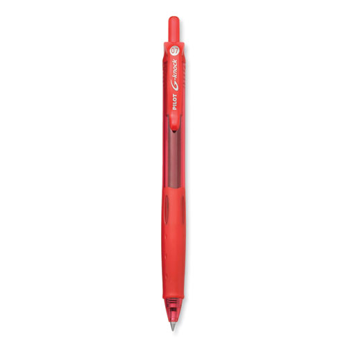 G-Knock BeGreen Gel Pen, Retractable, Fine 0.7 mm, Red Ink, Translucent Red/Red Barrel, Dozen