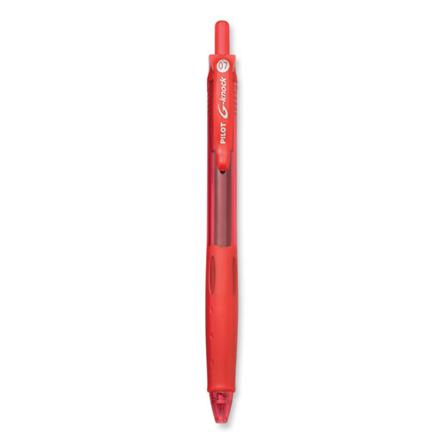 Image of Pilot® G-Knock Begreen Gel Pen, Retractable, Fine 0.7 Mm, Red Ink, Red Barrel, Dozen