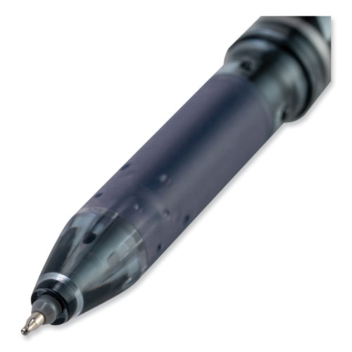 FriXion Point Erasable Gel Pen, Stick, Extra-Fine 0.5 mm, Black Ink, Black/Silver/Smoke Barrel