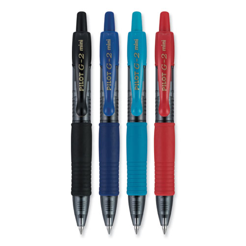 Image of Pilot® G2 Mini Gel Pen, Retractable, Fine 0.7 Mm, Assorted Ink And Barrel Colors, 4/Pack