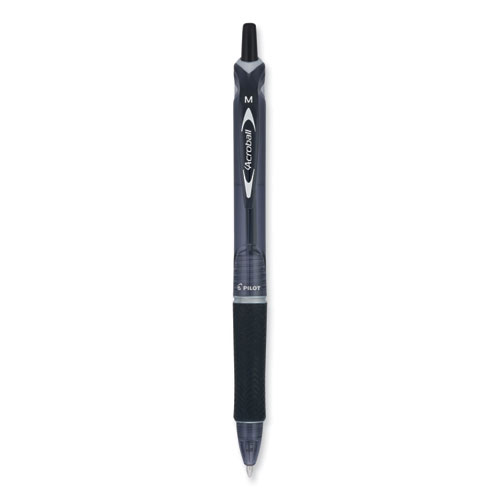 Pilot® Acroball Colors Advanced Ink Ballpoint Pen, Retractable, Medium 1 Mm, Black Ink, Black Barrel
