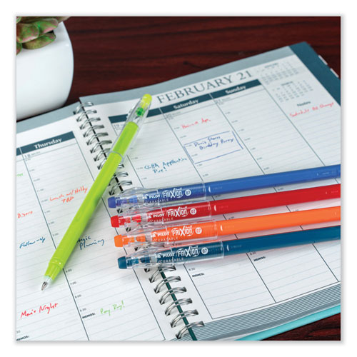 Image of Pilot® Frixion Colorsticks Erasable Gel Pen, Clipless Stick, Fine 0.7 Mm, Blue Ink, Blue Barrel, Dozen
