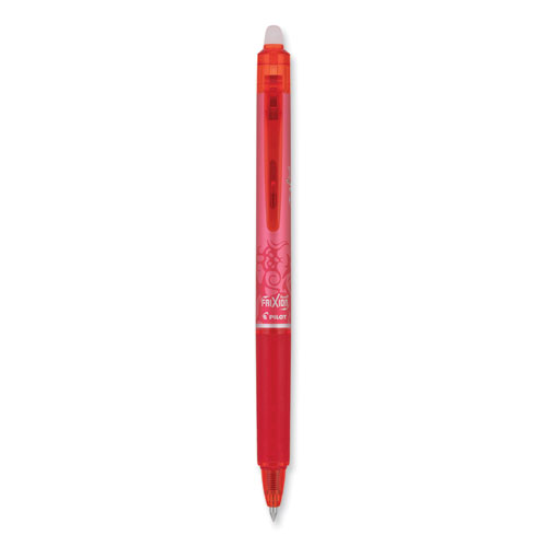 Image of Pilot® Frixion Clicker Erasable Gel Pen, Retractable, Extra-Fine 0.5 Mm, Red Ink, Red Barrel, Dozen
