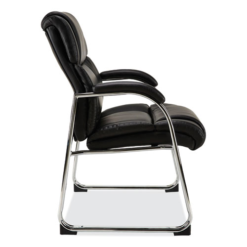 Image of Alera® Hildred Series Guest Chair, 25" X 28.94" X 37.8", Black Seat, Black Back, Chrome Base